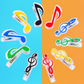 Treble Clef & Music Note Book Clips - 4 Piece Set (Mixed Colours)