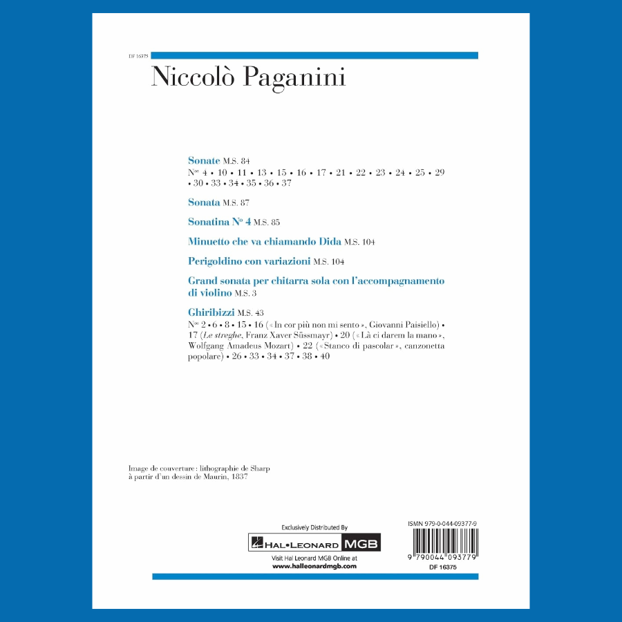 The Best Of Niccolo Paganini Guitar Book - 38 Pieces for Classical Guitar