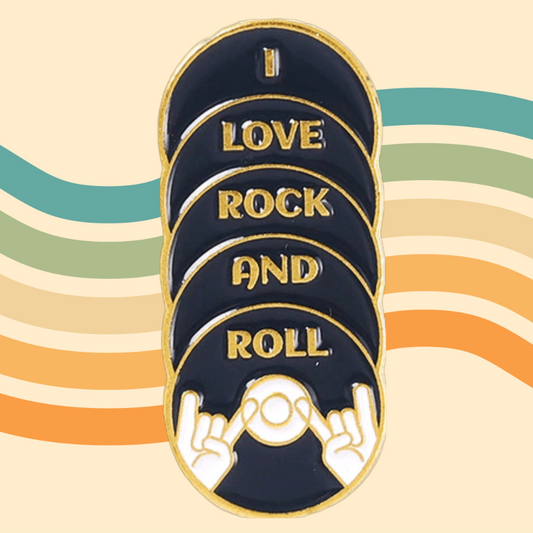 I Love Rock And Roll - Vinyl Enamel Retro Badge