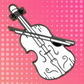 White Cartoon Violin Enamel Badge
