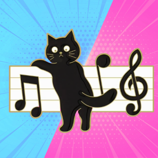 Sheet Music Kitty- Enamel Badge