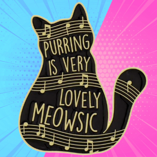 Lovely Meowsic - Enamel Music Kitty Badge
