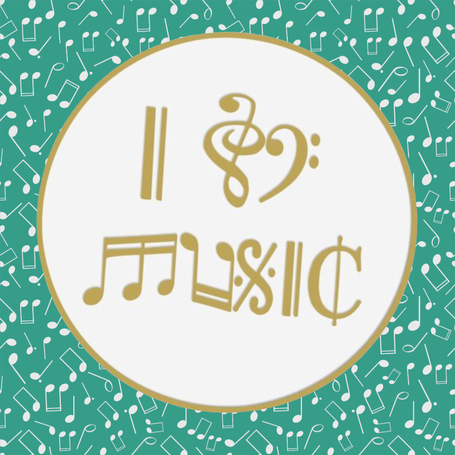I Love Music - Enamel Badge (2.5cm)