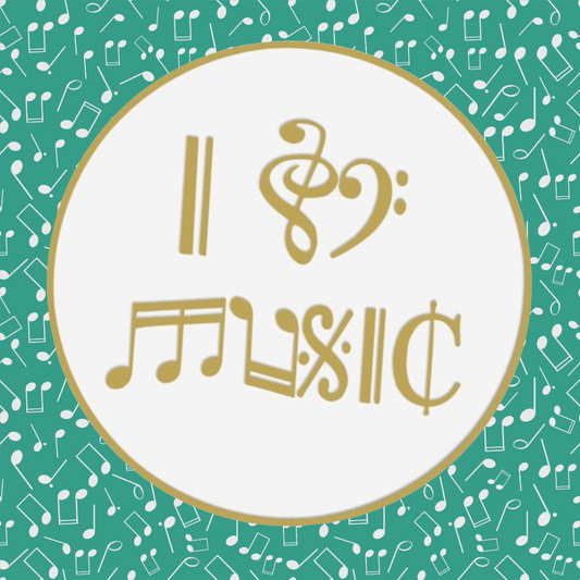 I Love Music - Enamel Badge (2.5cm)