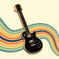 Black LP Style Guitar Enamel Pin