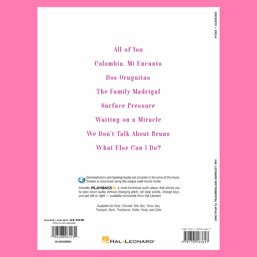 Encanto For Viola Movie Soundtrack Play Along Book and Audio