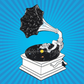 Vintage Space - Enamel Gramophone Badge