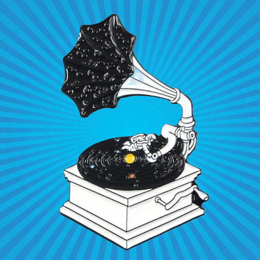 Vintage Space - Enamel Gramophone Badge