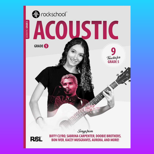 Rockschool Acoustic Guitar Grade 5 (2026 Edition) Book with Online Audio NEW