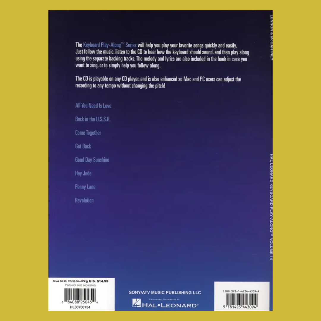 Lennon & McCartney Keyboard Play Along Book/CD