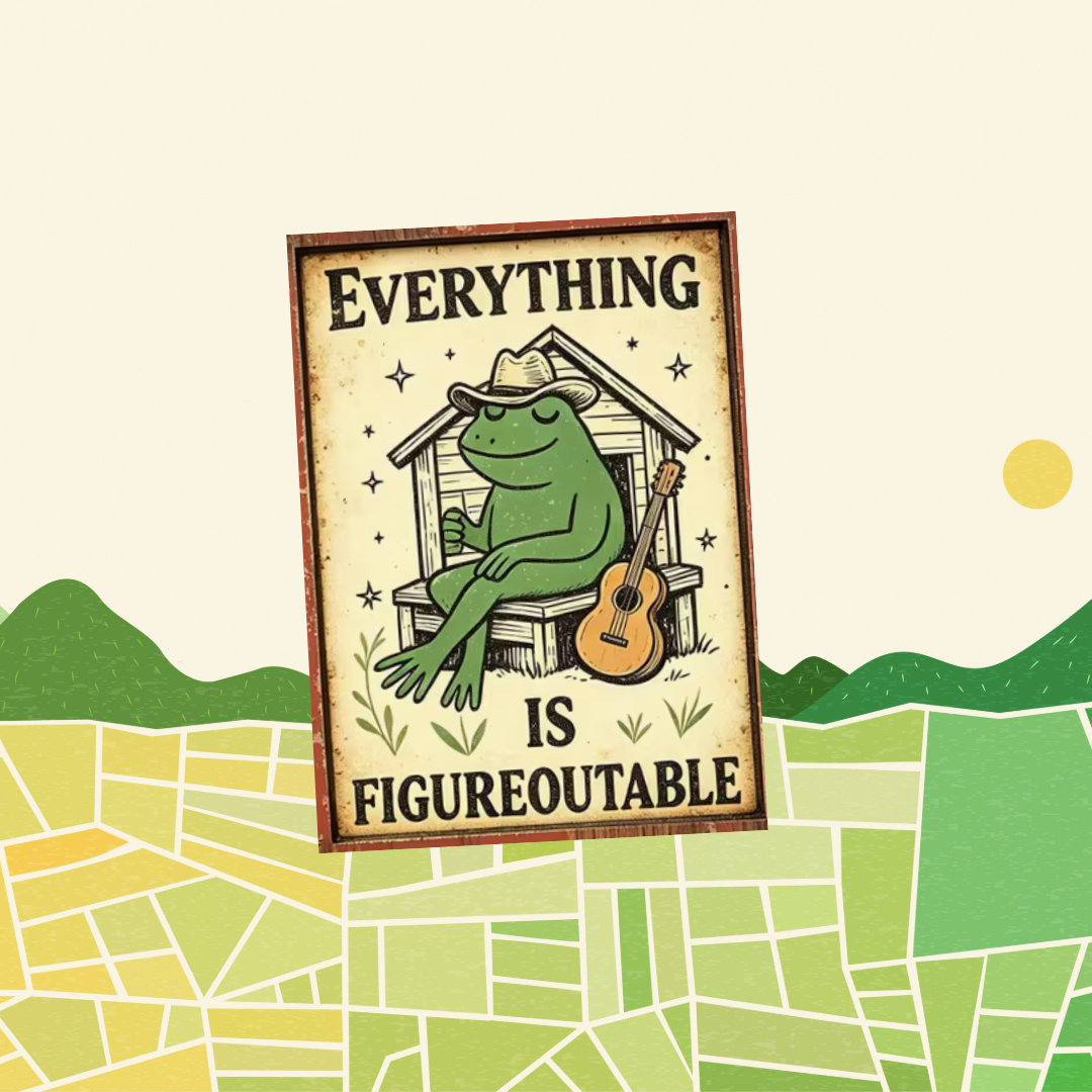 Retro Guitar Frog Wooden Magnet - Everything is Figureoutable