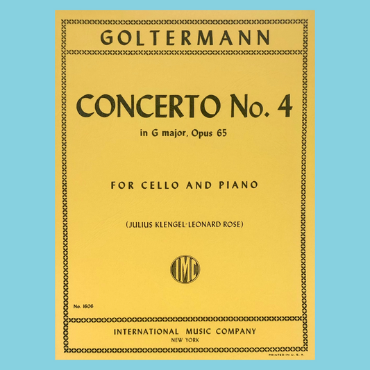 Georg Goltermann - Concerto No 4 Op 65 G Cello with Piano Accompaniment Book