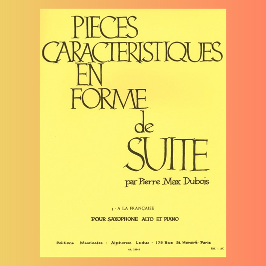 Pierre Max Dubois - Pieces Characteristiques Op 77 No 3 Alto Saxophone/Piano