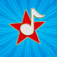 Mini Pin Star With 8th Note (Assorted Colours)