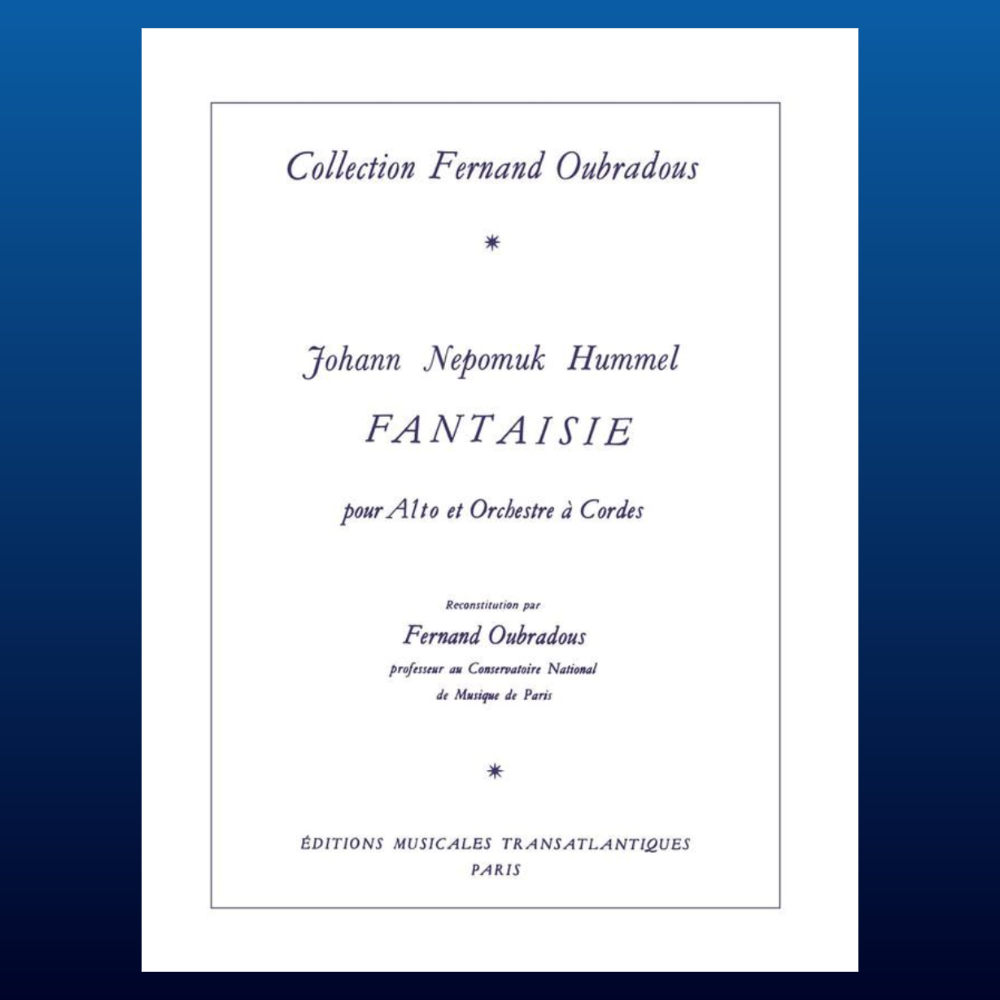 Johann Nepomuk Hummel - Fantasie For Viola with Piano Sheet Music