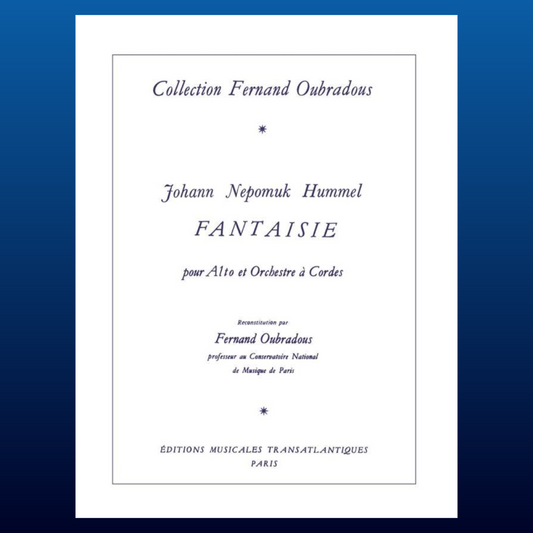 Johann Nepomuk Hummel - Fantasie For Viola with Piano Sheet Music