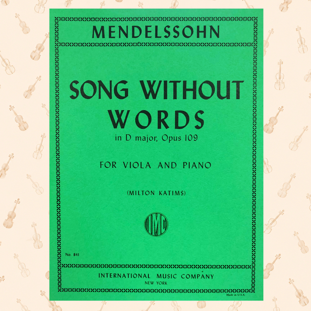 Felix Mendelssohn - Song Without Words D Major Opus 109 for Viola/Piano
