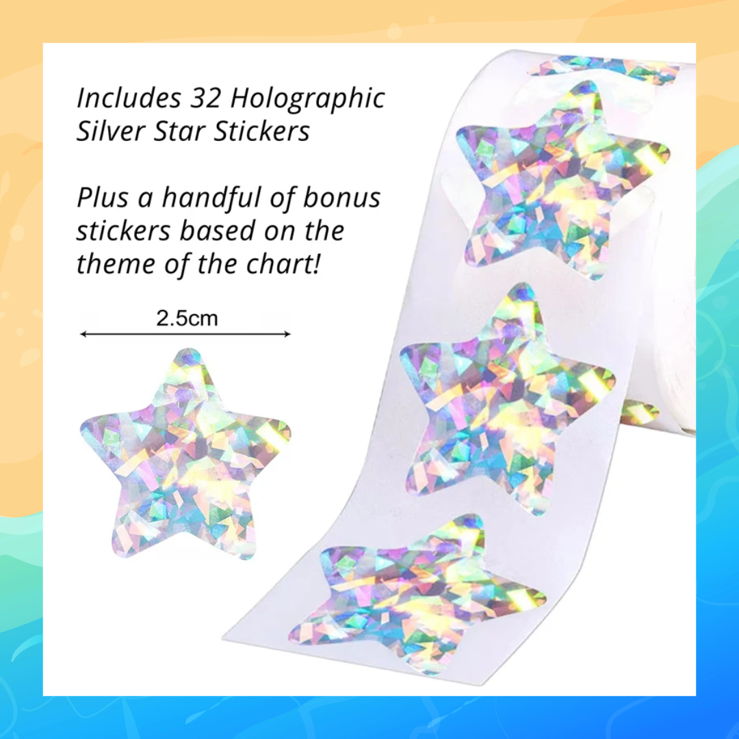 Musically Gifted - Mission to La Mer A3 Music Practice Chart with Stickers