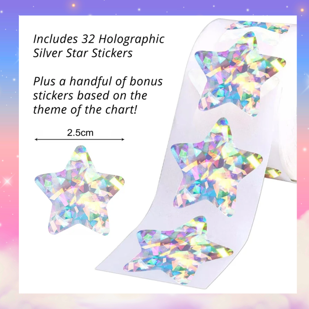 Musically Gifted - Unicorn Adventure A3 Music Practice Chart with Stickers
