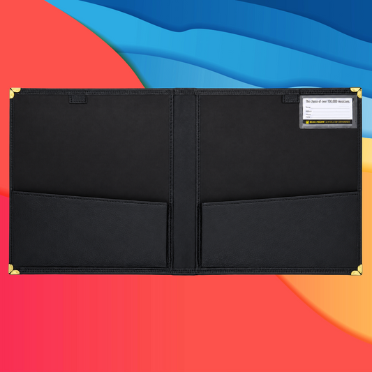Band & Orchestra Music Folder – Black Leatherette (35.5cm x 30.5cm)