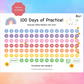 Musically Gifted - 100 Days of Practice Rainbow A3 Music Practice Chart with Stickers