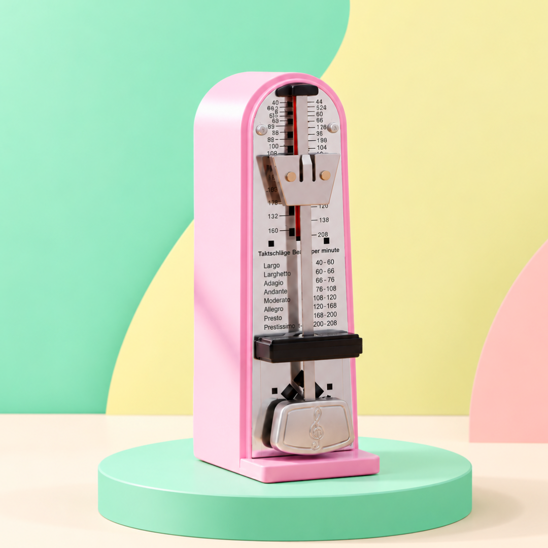 Mini Mechanical Ticking Metronome with Front Dust Cover (Pink)