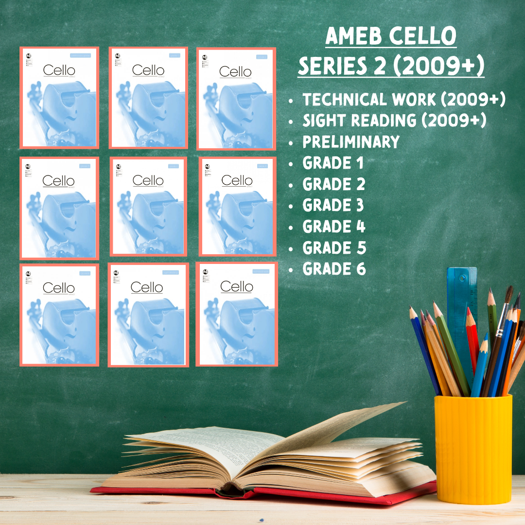 AMEB - Cello Series 2 - Teacher Pack A (Preliminary to Grade 6 + Technical & Sight Reading) x 9 Books