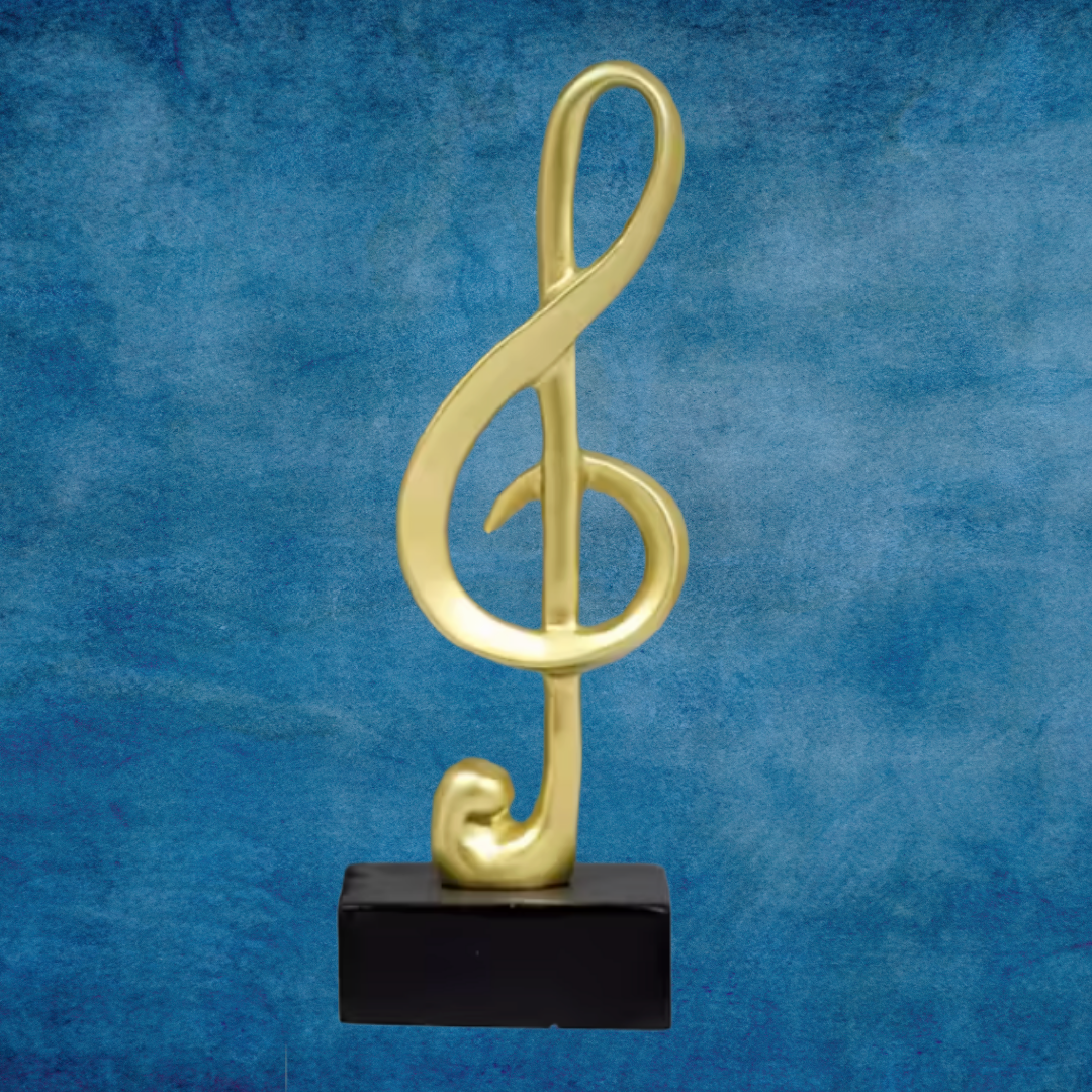 Golden Music Statues on Black Base (3 Piece Set)