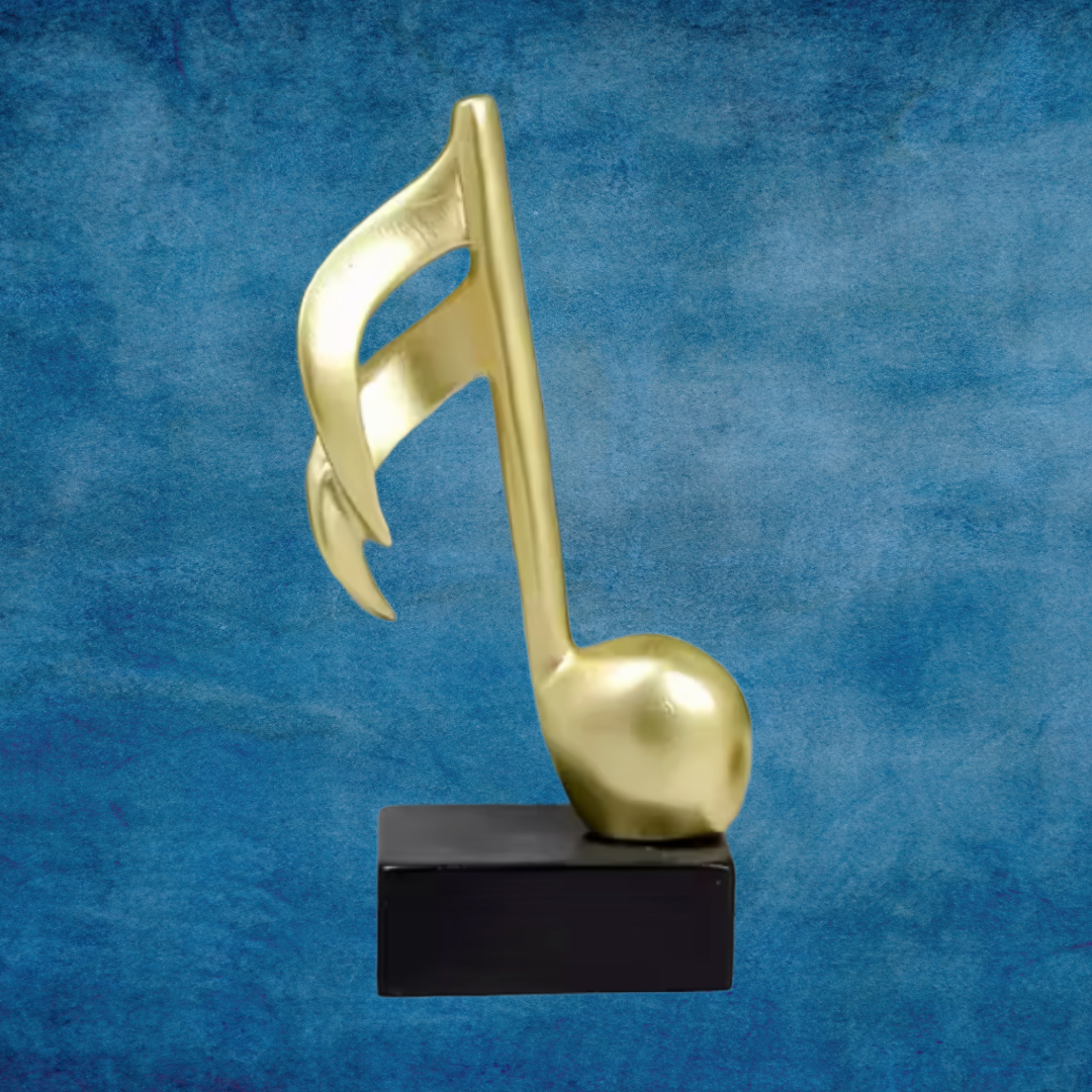 Musis Statue Golden Music Statues on Black Base (3 Piece Set) – Music2u.com.au