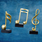 Golden Music Statues on Black Base (3 Piece Set)