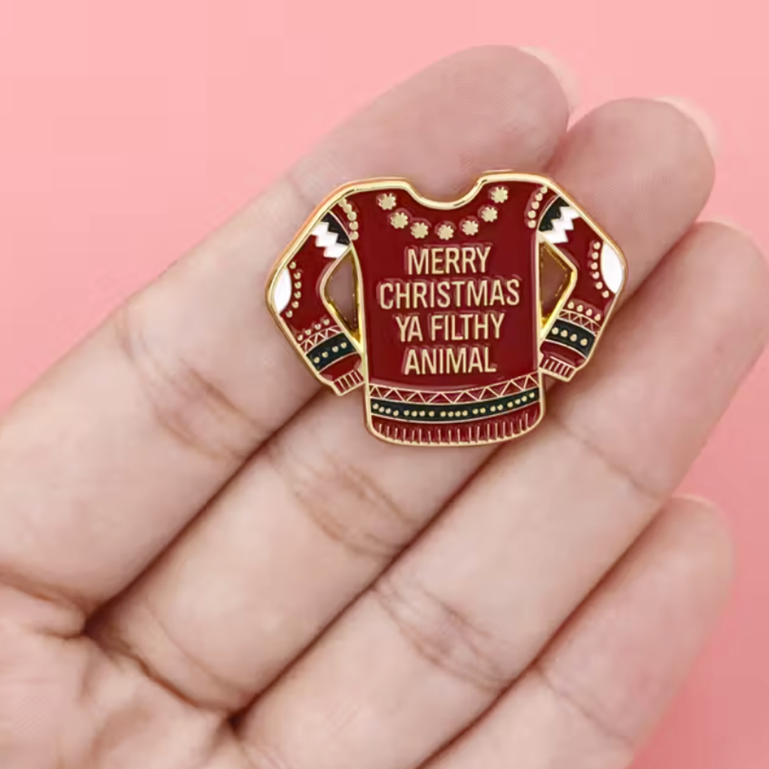 Merry Christmas Ya Filthy Animal - Home Alone Homage Enamel Pin