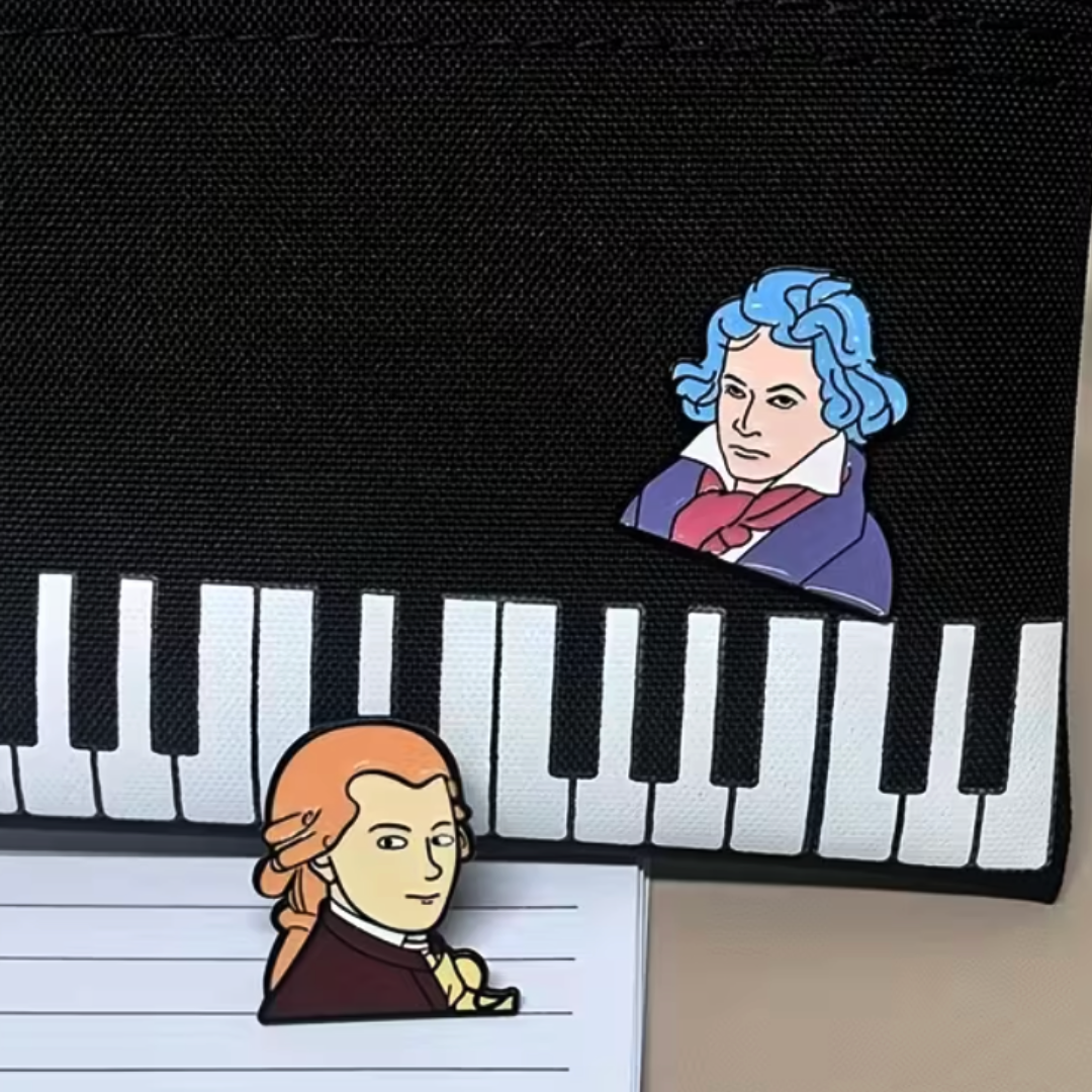 Mozart Cartoon Classical Musical Enamel Pin