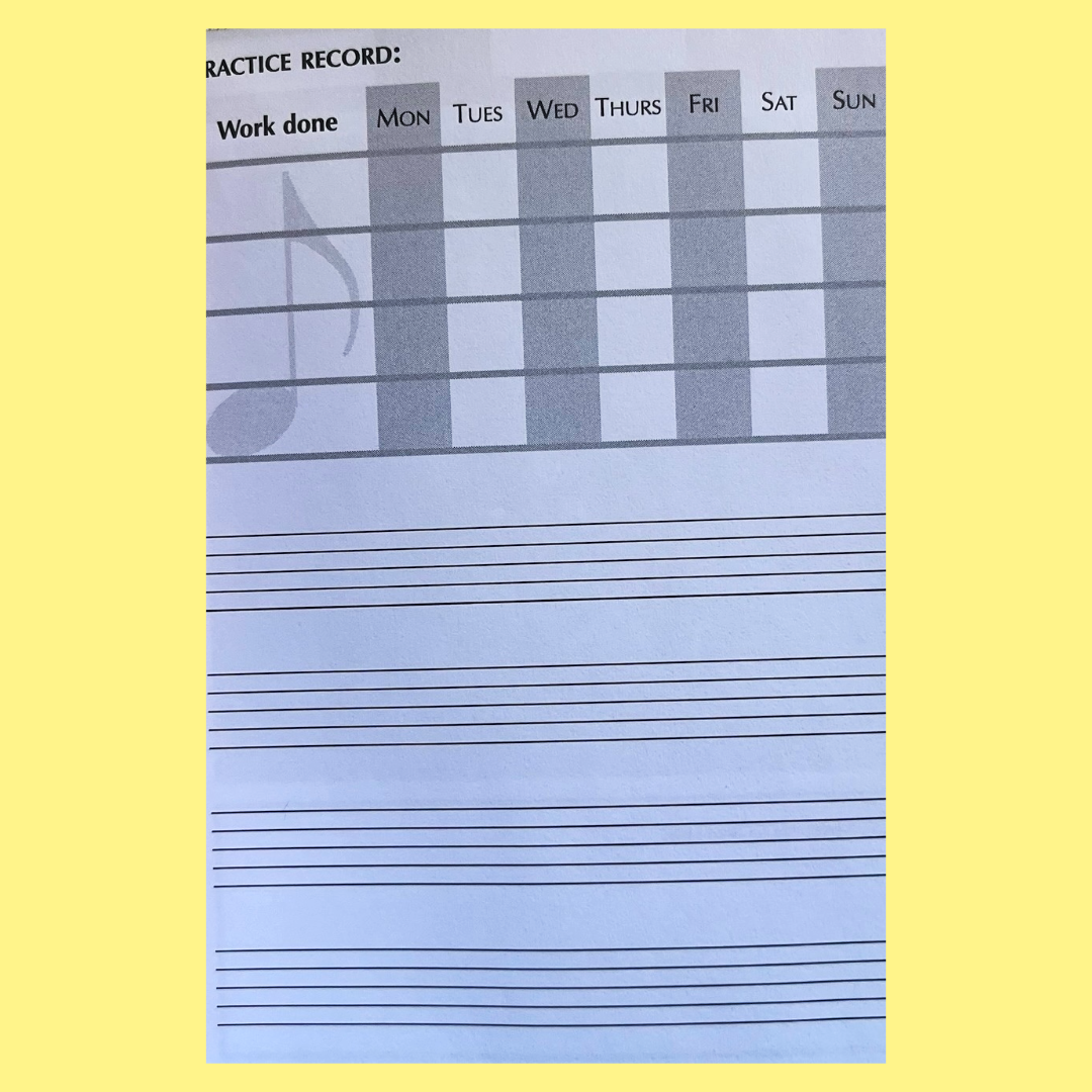 Piano Music Practice Book