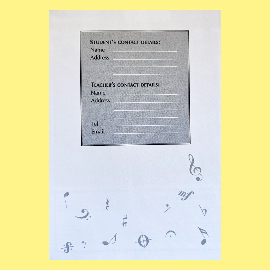 Piano Music Practice Book