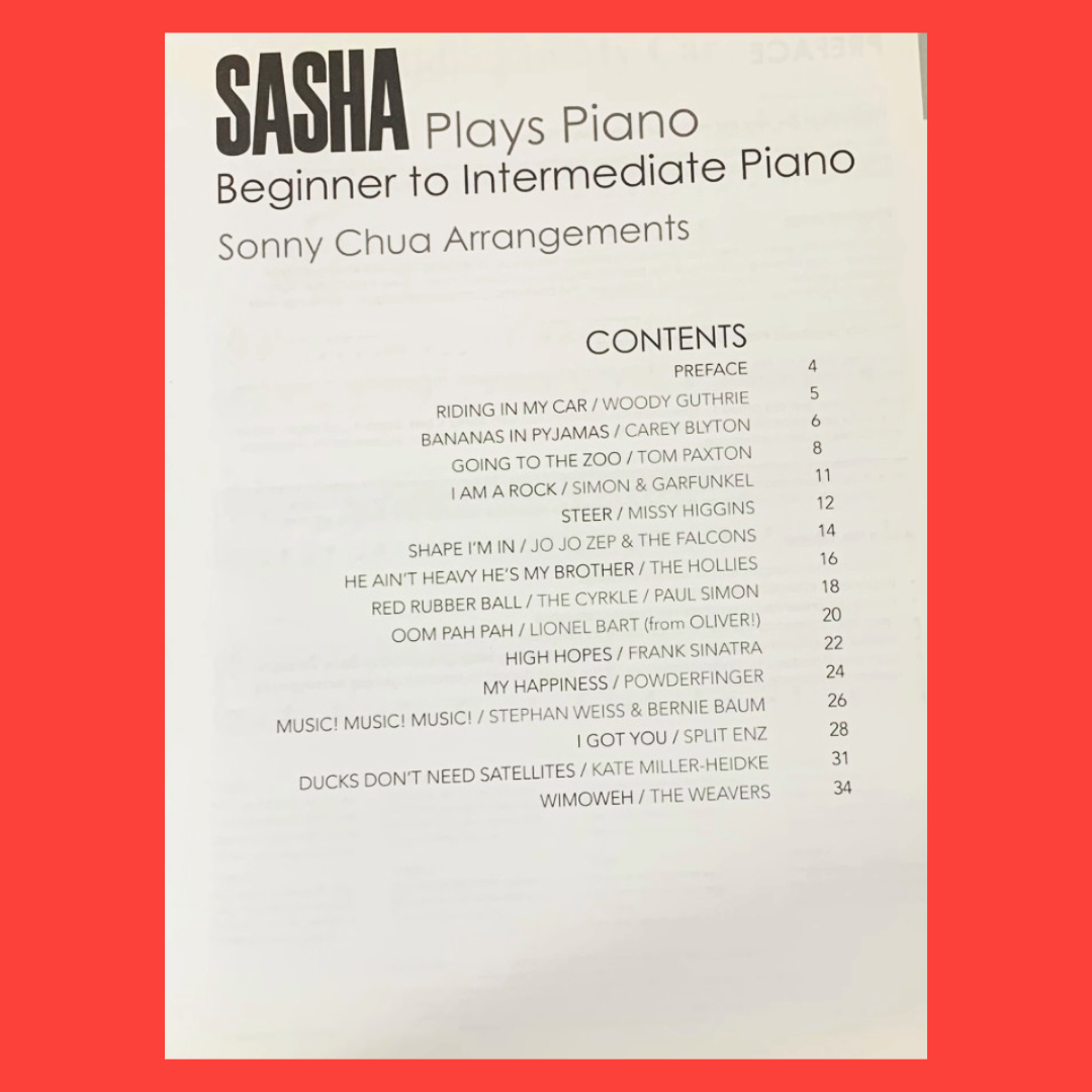Sasha Plays Piano Beginner To Intermediate Book 1 (Missy Higgins, Powderfinger & more)