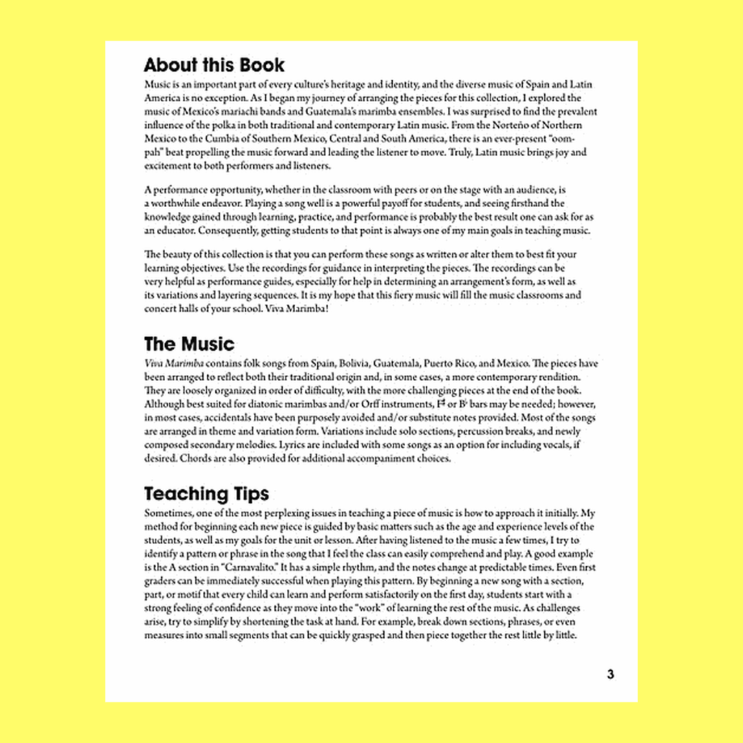 Viva Marimba Book/Cd-Rom with Reproducible Pages (Classroom)