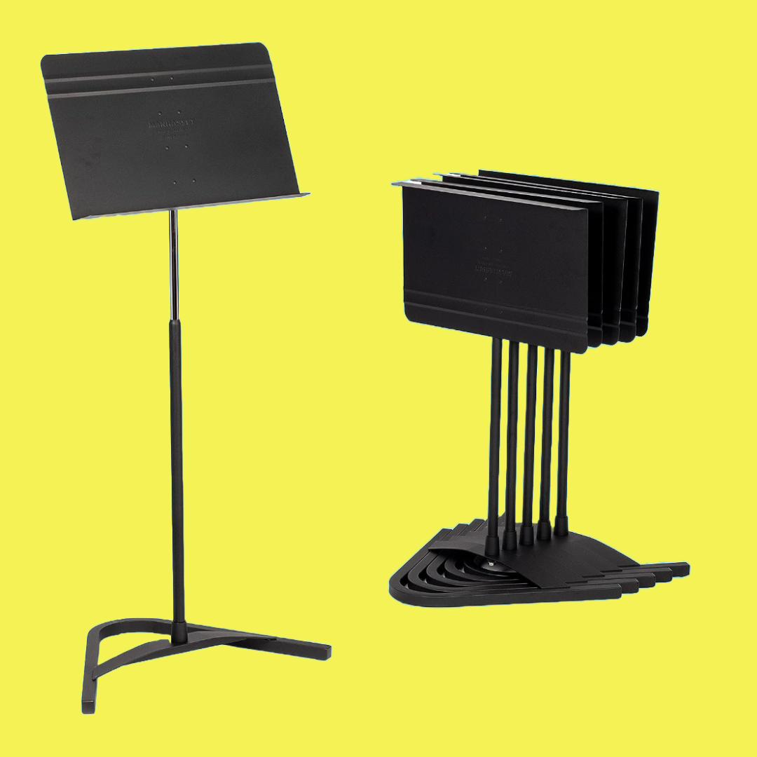 Manhasset Harmony Concertino Short Shaft Stand with Aluminium Desk in Black - Box Of 6 Stands
