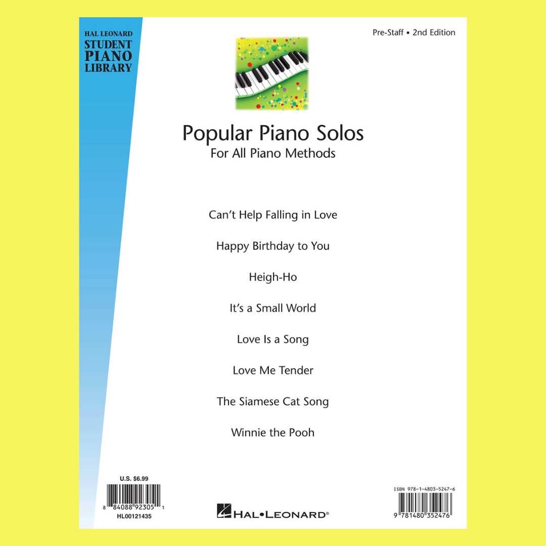 Hal Leonard Student Piano Library - Popular Piano Solos Prep Level 1 Book