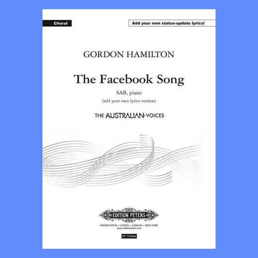 Choral Sheet Music - The Facebook Song - SAB & Piano Add Your Own Lyrics Version