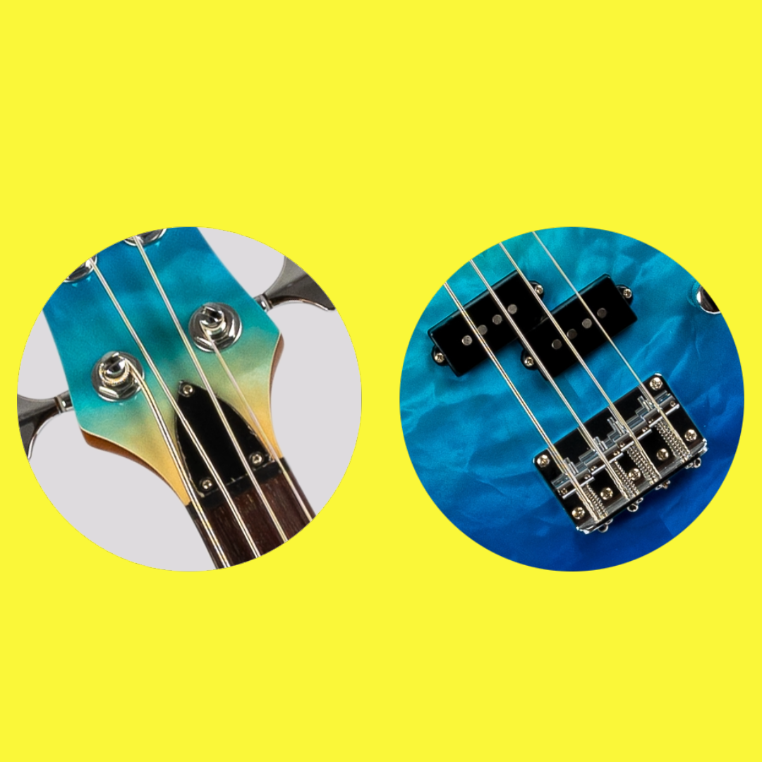 Flight - Mini Bass Solid Body Electric Bass Ukulele with Padded Gig Bag (New Release)