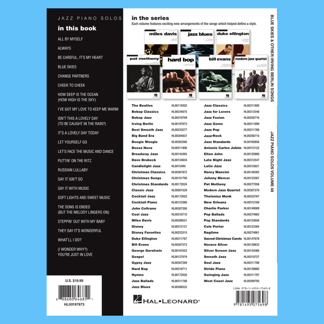 Blue Skies & Other Irving Berlin Songs Volume 48 - Jazz Piano Solo Book