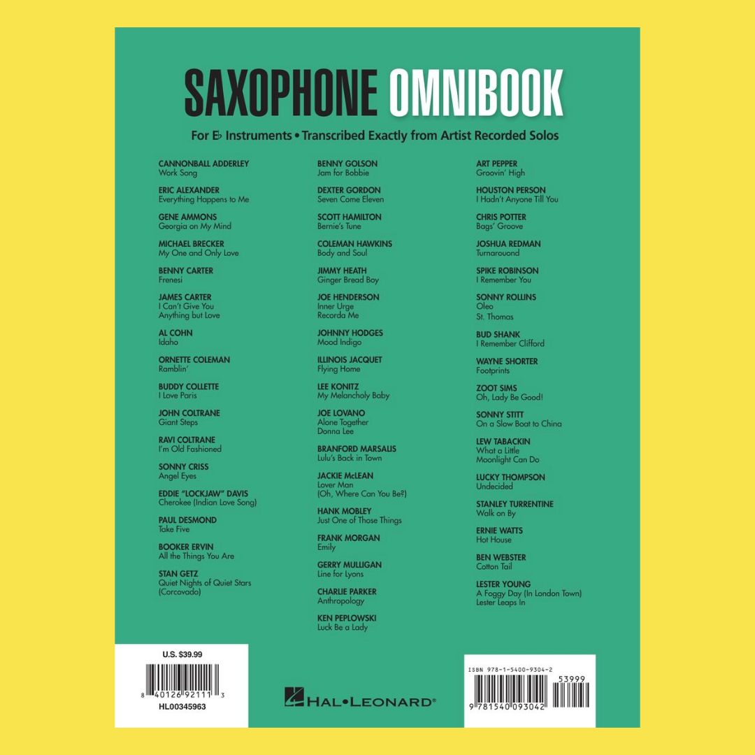 Saxophone Omnibook For Eb Instruments (53 Songs)