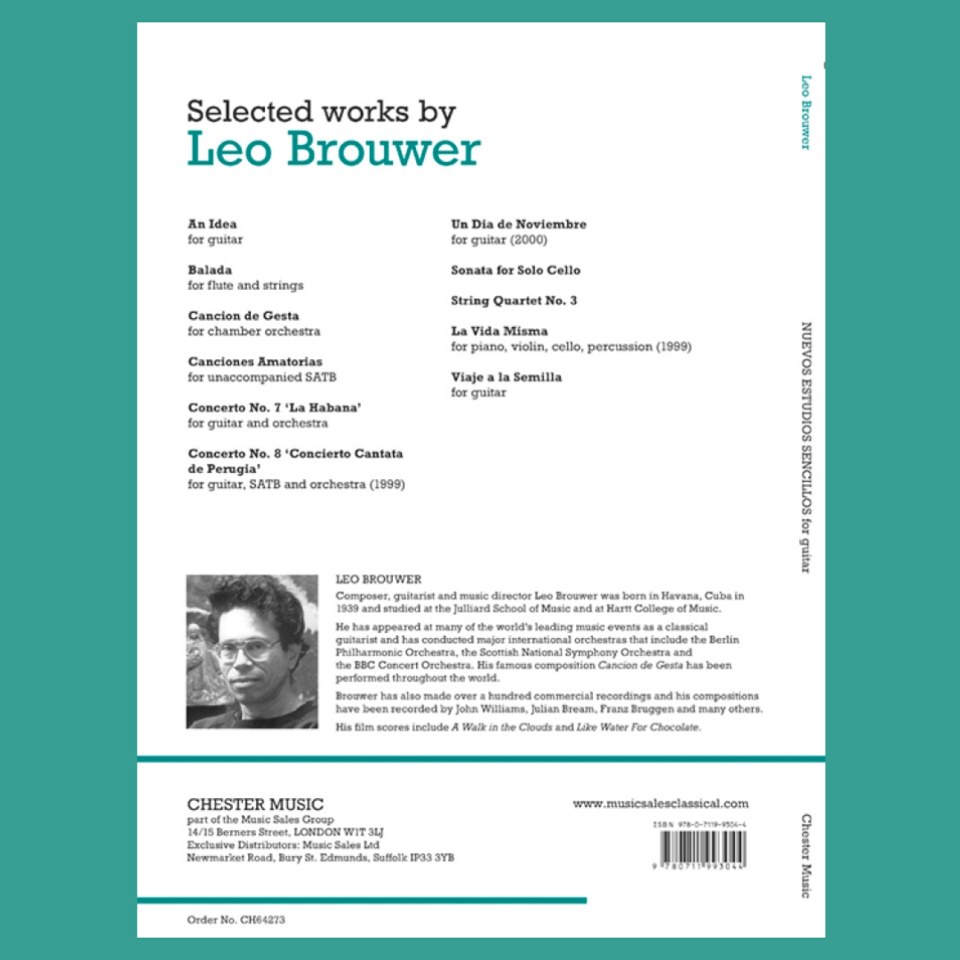 Leo Brouwer - Nuevos Estudios Sencillos Guitar Book
