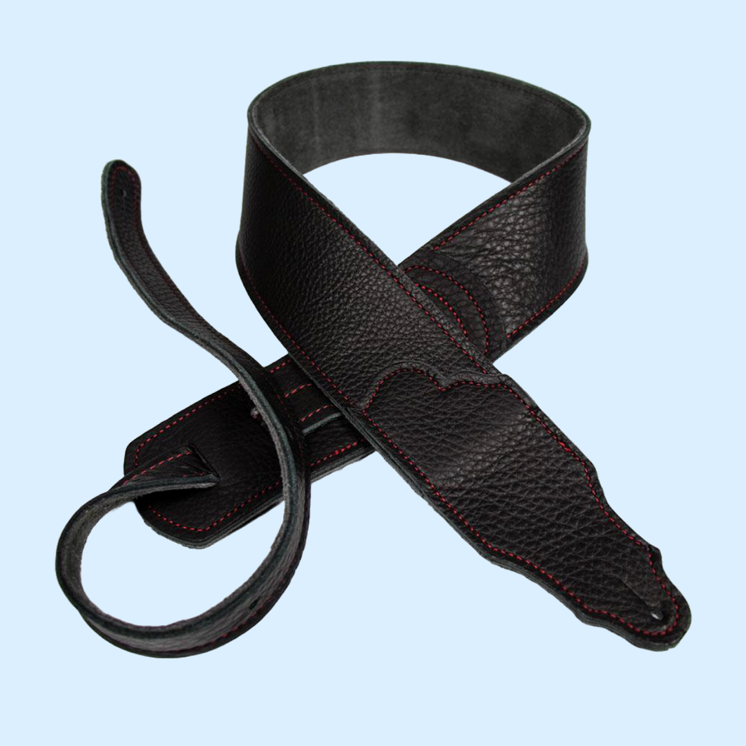 Franklin Original 2.5" Black Glove Leather with Red Stitching