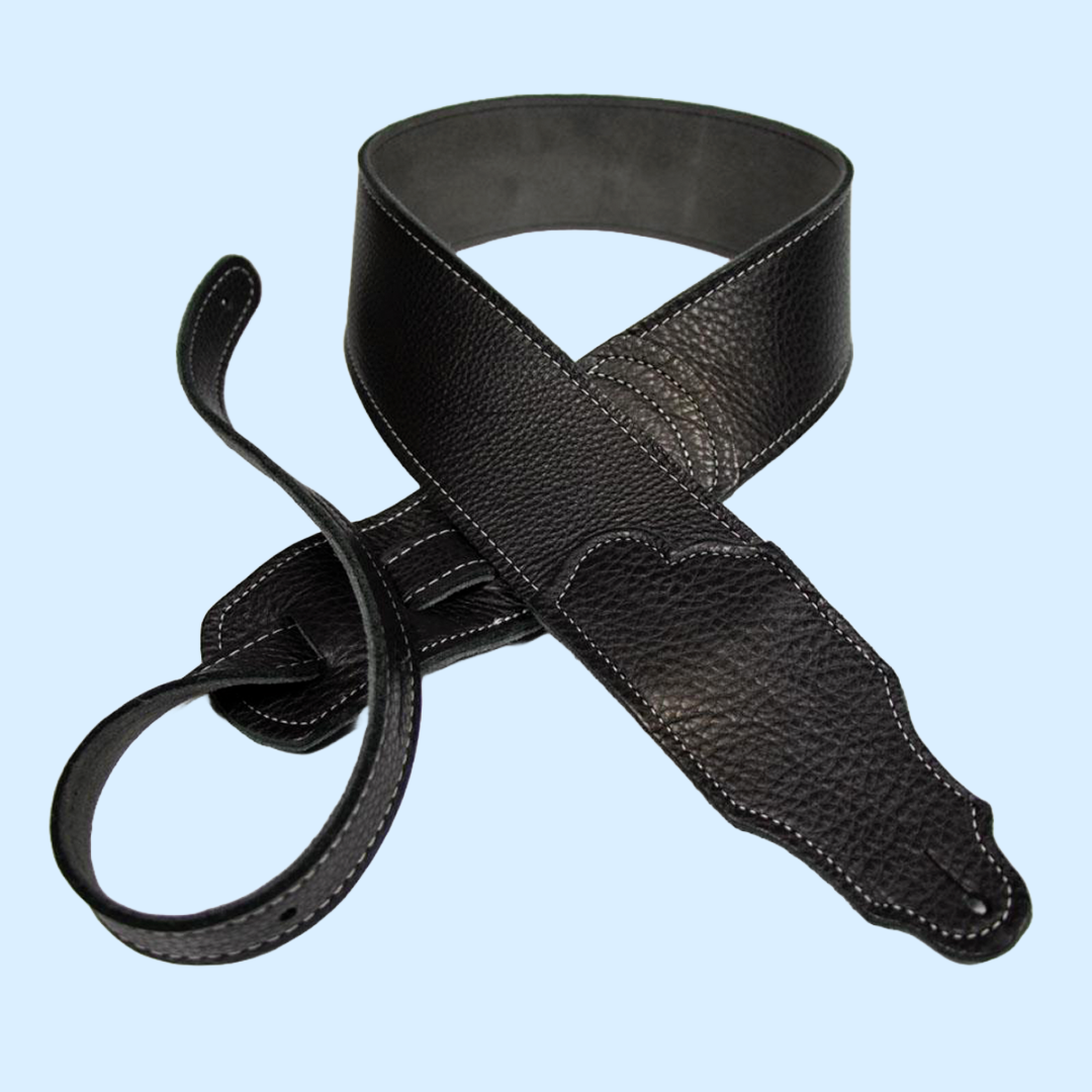 Franklin Original 2.5" Black Glove Leather with Silver Stitching