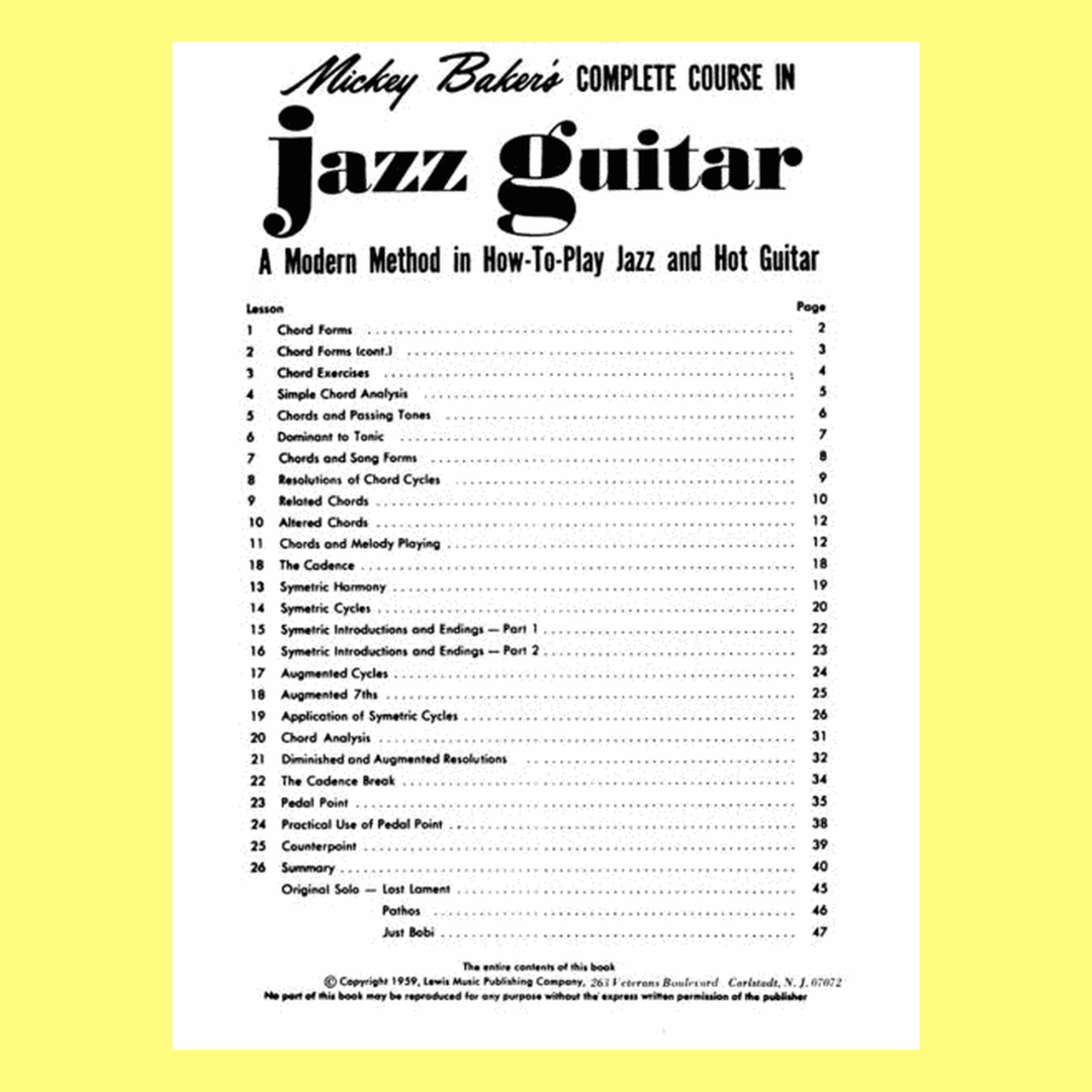 Mickey Baker Complete Course In Jazz Guitar - Book 2