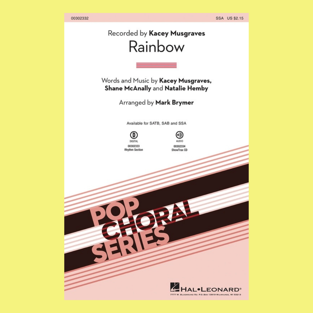 Kasey Musgraves Rainbow - Soprano 1, Soprano 2, Alto Voicing Sheet Music