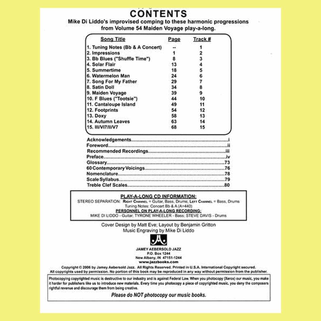 Maiden Voyage Guitar Voicings Book/Cd