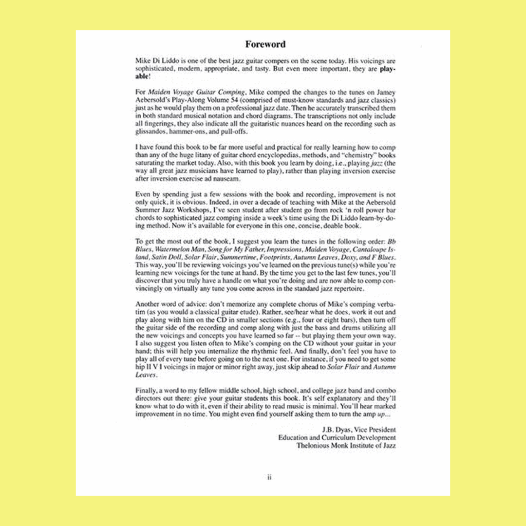Maiden Voyage Guitar Voicings Book/Cd