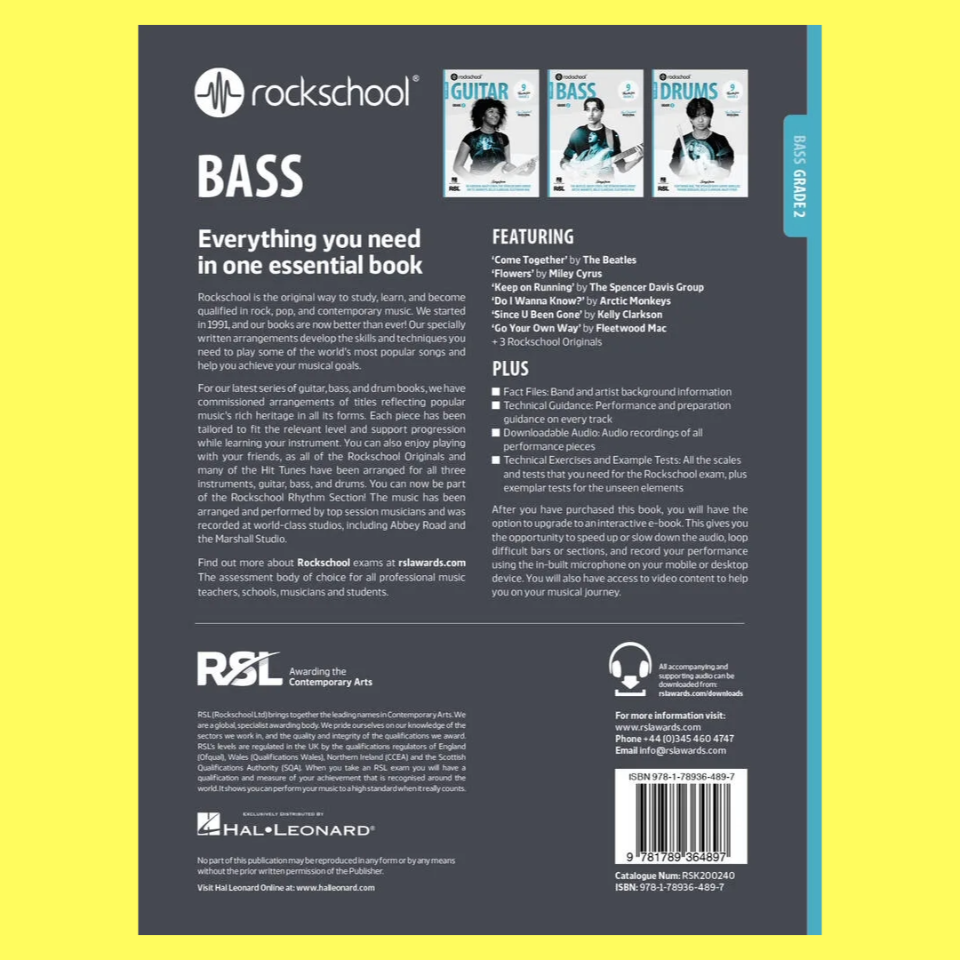 Rockschool Bass Grade 2 Book (2024+) New Edition